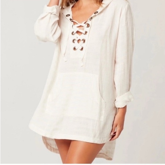 l*space Other - L*Space Cream Lace-Up Swim Coverup